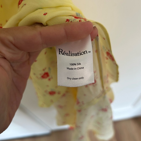 NWT Réalisation Par The Allegra in Verona, Butter Yellow Silk Slip Dress, XS - Picture 6 of 11